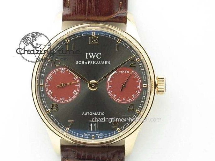 MIROTIME 0701 Lightweight Portuguese Tourbillon IW504602 SS ZF Best Edition Gray Dial on Brown Leather Strap 7177